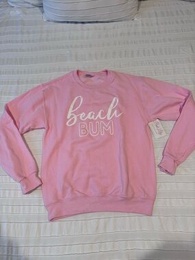 Pink Lily Pink "Beach Bum" Crewneck Sweatshirt